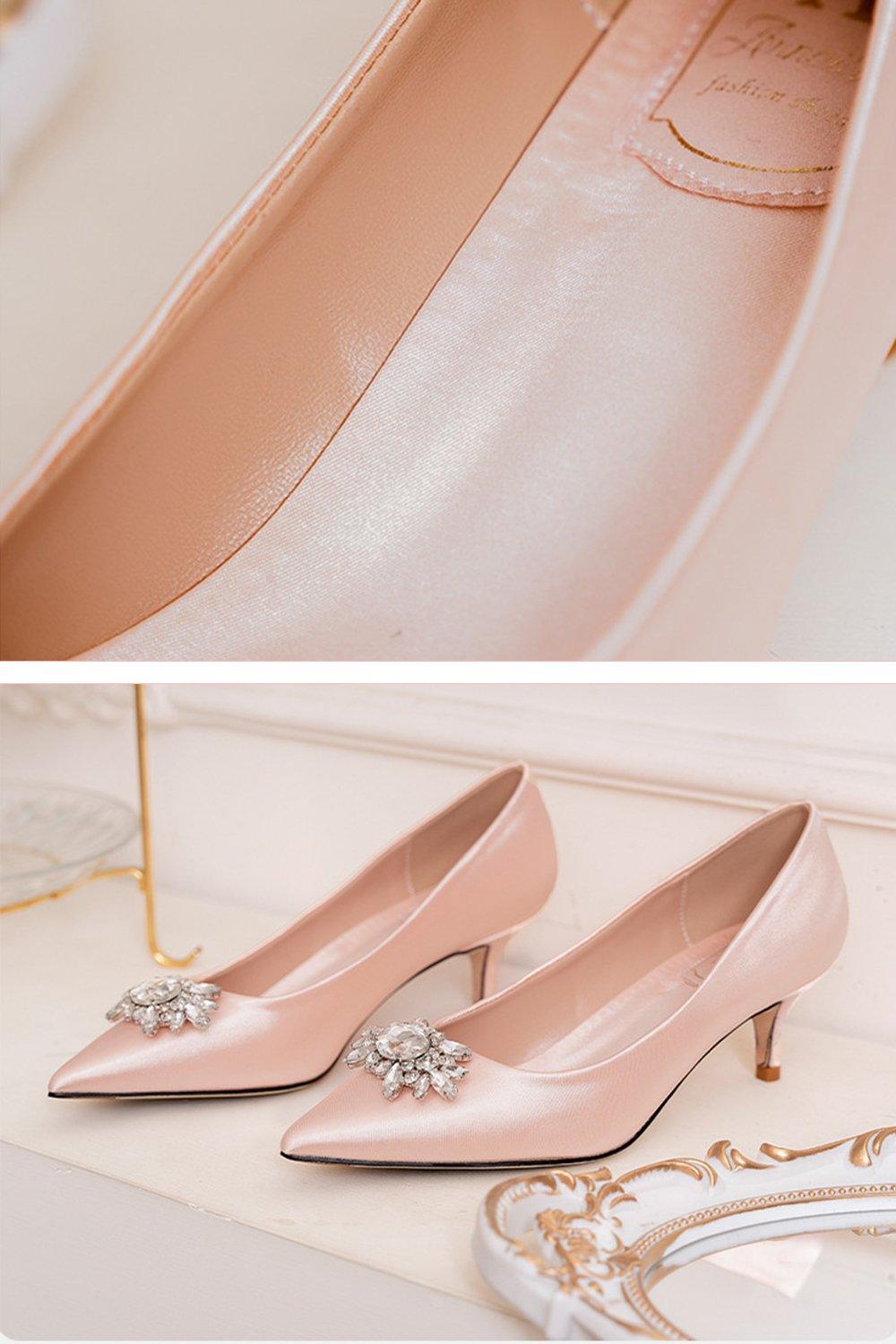 Stiletto Heel 5cm Satin Heels Bridal Shoes CK0109 - COCOMELODY