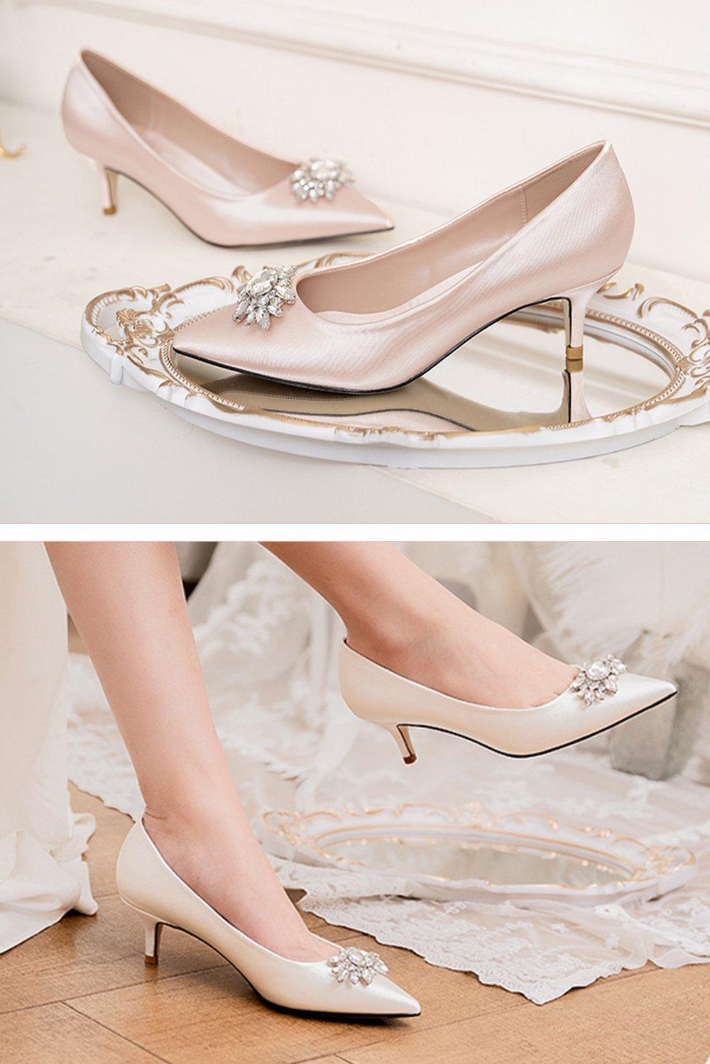 Stiletto Heel 5cm Satin Heels Bridal Shoes CK0109 - COCOMELODY