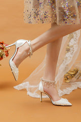 Stiletto Heel 9cm Satin Heels Bridal Shoes CK0110 - COCOMELODY