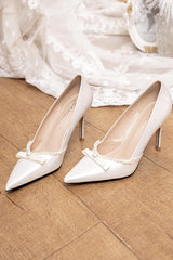 Stiletto Heel 9cm Satin Heels Bridal Shoes CK0112 - COCOMELODY