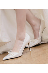 Stiletto Heel 9cm Satin Heels Bridal Shoes CK0112 - COCOMELODY