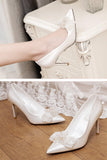 Stiletto Heel 9cm Satin Heels Bridal Shoes CK0118 - COCOMELODY