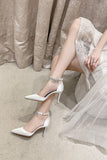 Stiletto Heel 9cm Satin Heels Bridal Shoes CK0119 - COCOMELODY