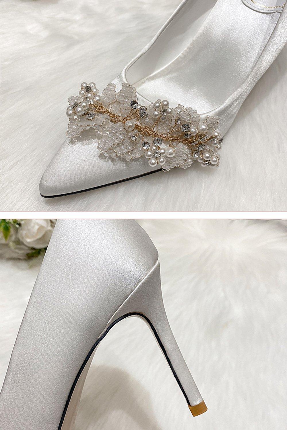Stiletto Heel 9cm Satin Heels Bridal Shoes CK0124 - COCOMELODY