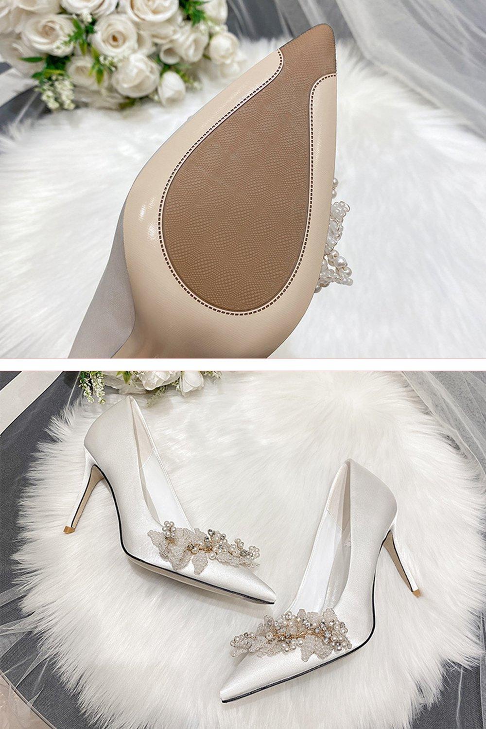 Stiletto Heel 9cm Satin Heels Bridal Shoes CK0124 - COCOMELODY