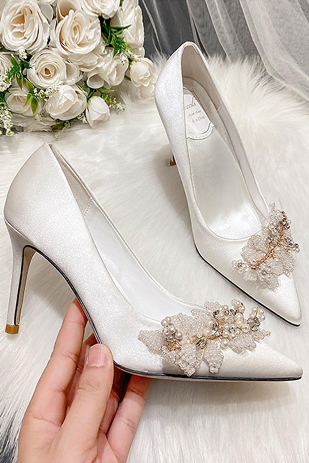 Stiletto Heel 9cm Satin Heels Bridal Shoes CK0124 - COCOMELODY