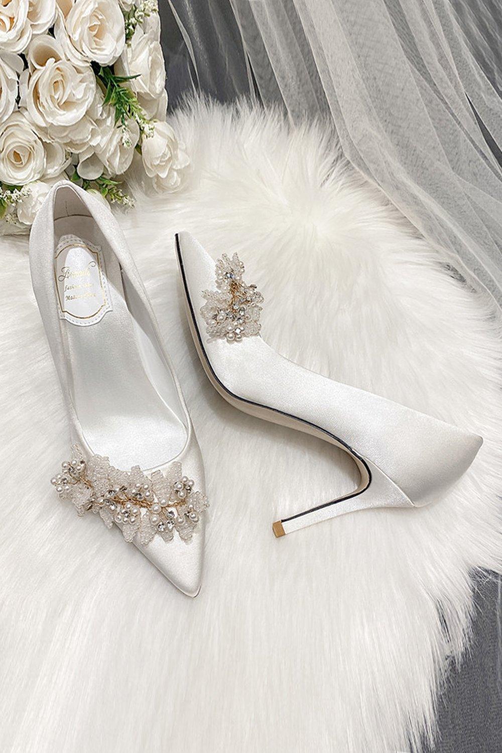 Stiletto Heel 9cm Satin Heels Bridal Shoes CK0124 - COCOMELODY