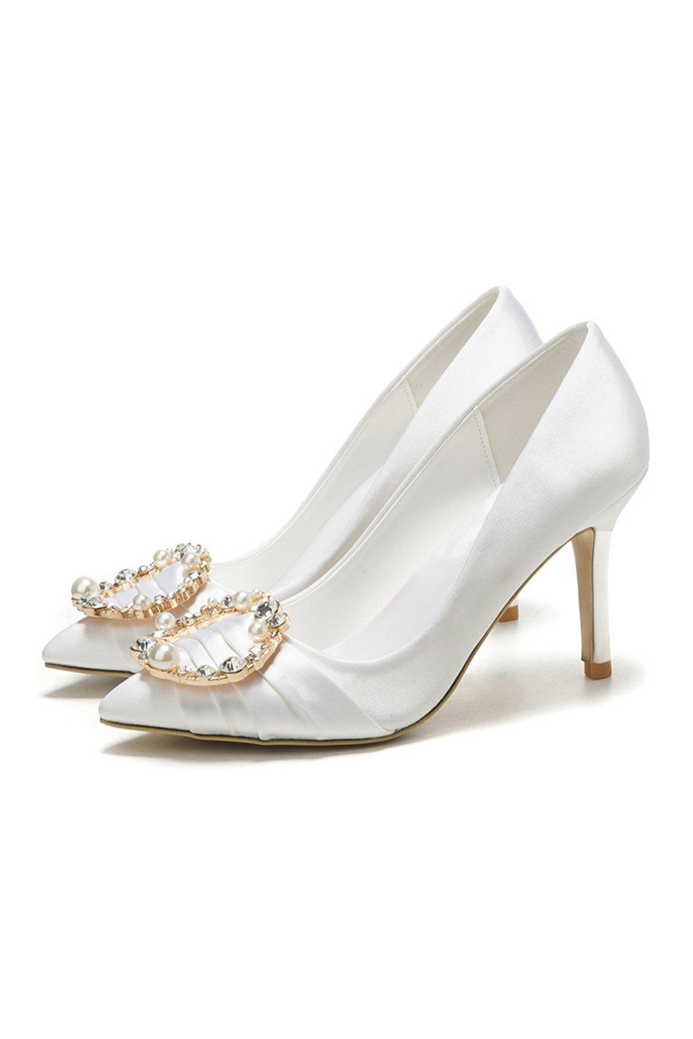 Stiletto Heel 9cm Satin Heels Bridal Shoes CK0125 - COCOMELODY