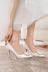 Stiletto Heel 9cm Satin Heels Bridal Shoes CK0125 - COCOMELODY