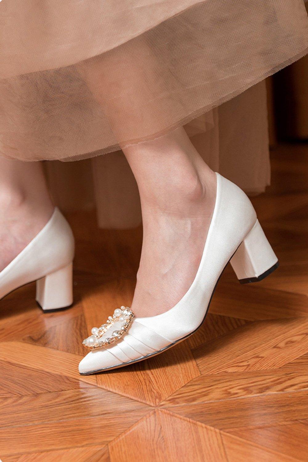 Stiletto Heel 9cm Satin Heels Bridal Shoes CK0125 - COCOMELODY