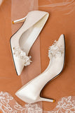 Stiletto Heel 7cm Satin Heels Bridal Shoes CK0127 - COCOMELODY