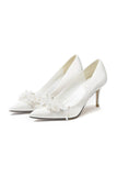 Stiletto Heel 7cm Satin Heels Bridal Shoes CK0127 - COCOMELODY