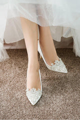 Stiletto Heel 9cm Satin Heels Bridal Shoes CK0128 - COCOMELODY