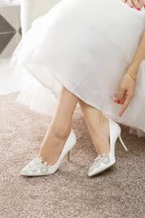 Stiletto Heel 9cm Satin Heels Bridal Shoes CK0128 - COCOMELODY