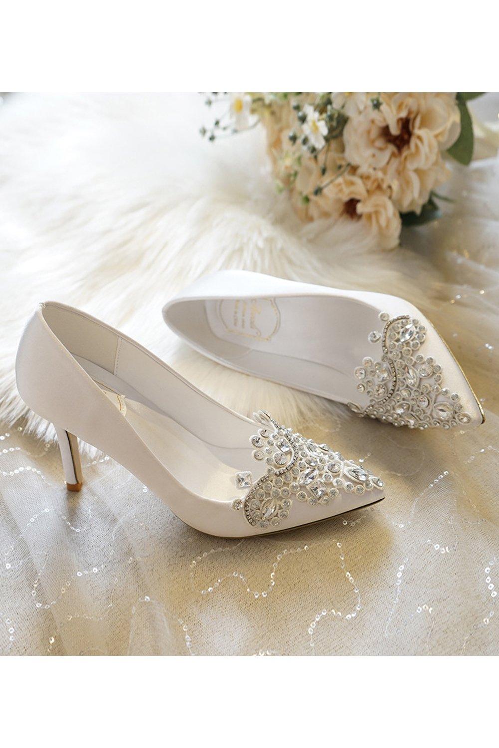 Stiletto Heel 9cm Satin Heels Bridal Shoes CK0128 - COCOMELODY