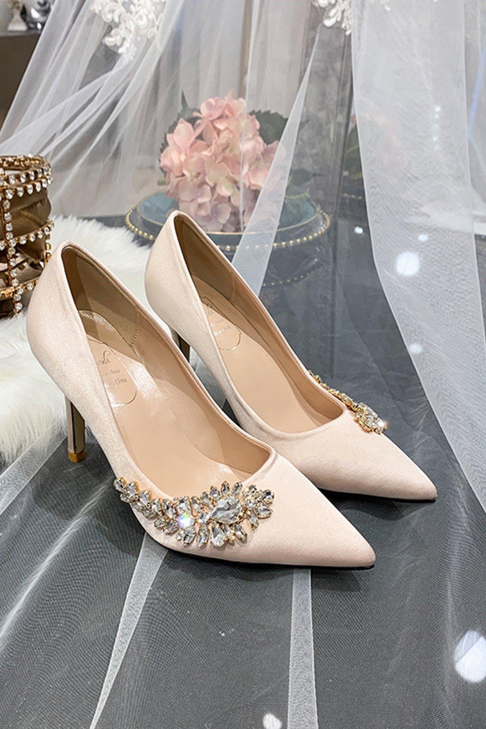 Stiletto Heel 9cm Satin Heels Bridal Shoes CK0129 - COCOMELODY
