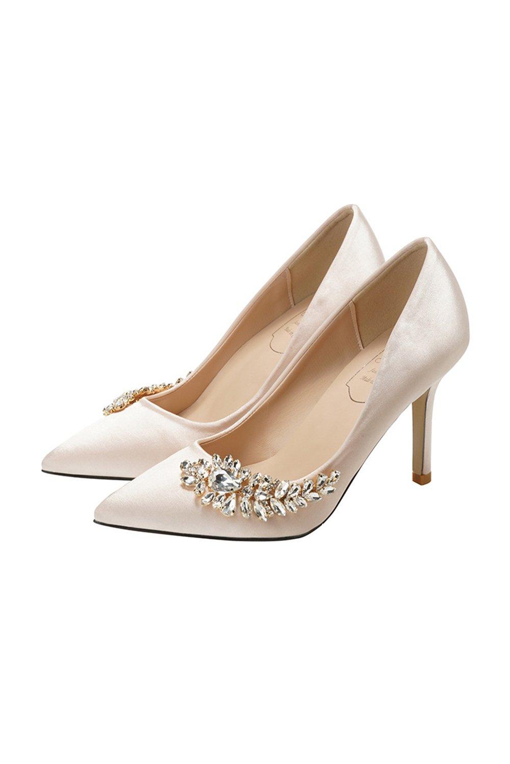 Stiletto Heel 9cm Satin Heels Bridal Shoes CK0129 - COCOMELODY
