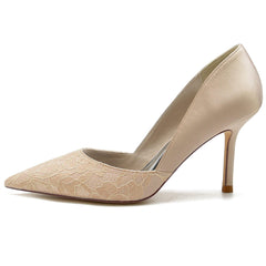 Stiletto Heel 8.5cm Silk-Like Lace Shoes CK0132 - COCOMELODY