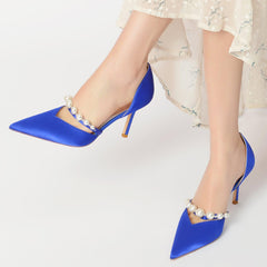 Stiletto Heel 8.5cm Silk-Like Shoes CK0136 - COCOMELODY