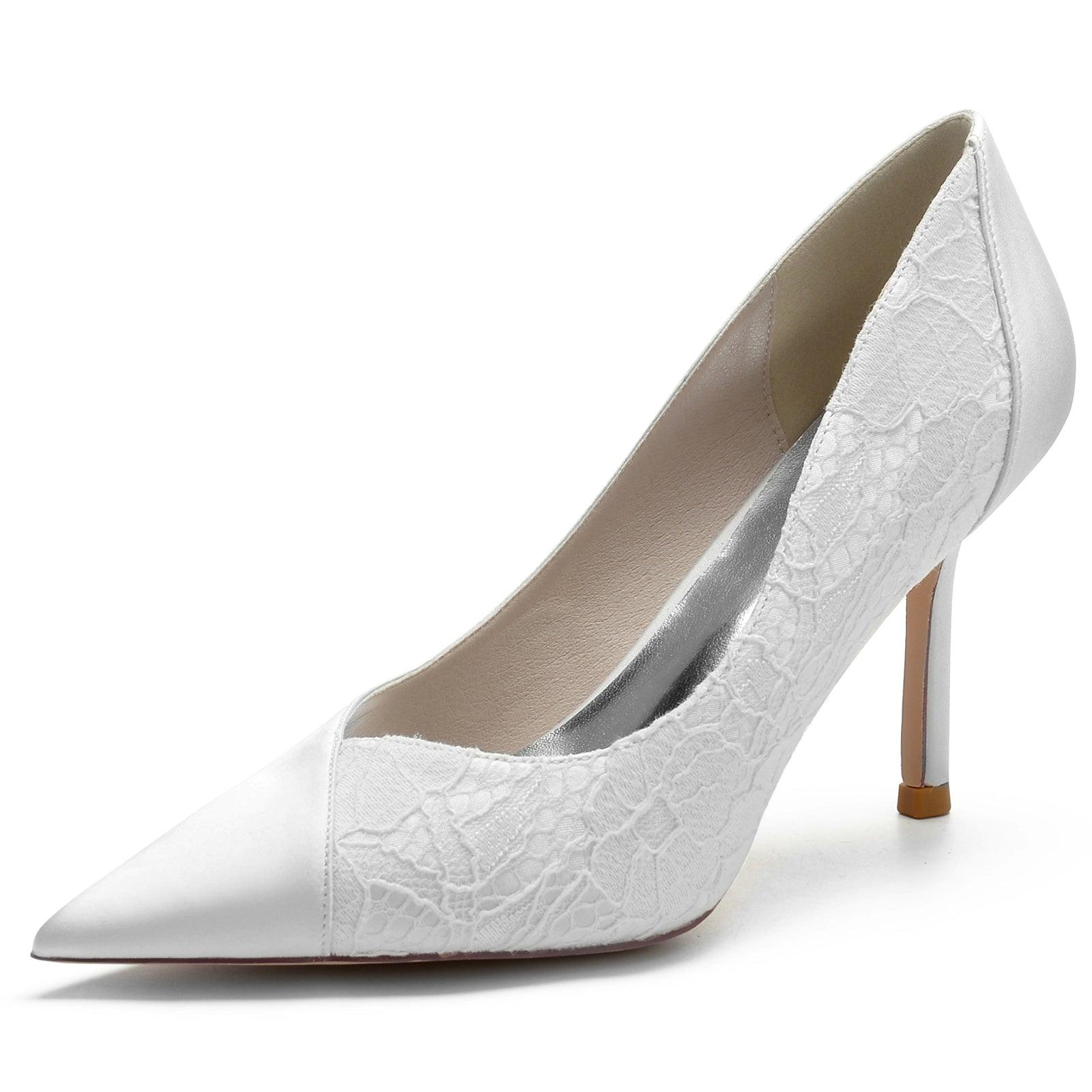 Stiletto Heel 8.5cm Silk-Like Lace Shoes CK0144 - COCOMELODY