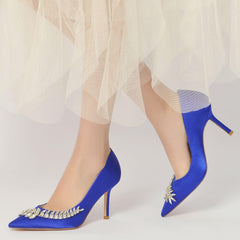 Stiletto Heel 8.5cm Silk-Like Shoes CK0149 - COCOMELODY