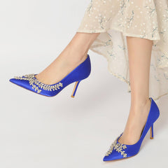 Stiletto Heel 8.5cm Silk-Like Shoes CK0151 - COCOMELODY