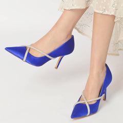 Stiletto Heel 8.5cm Silk-Like Shoes CK0154 - COCOMELODY