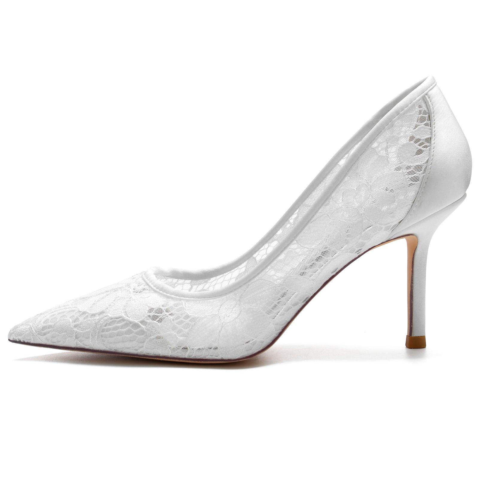 Stiletto Heel 8.5cm Silk-Like Lace Shoes CK0157 - COCOMELODY