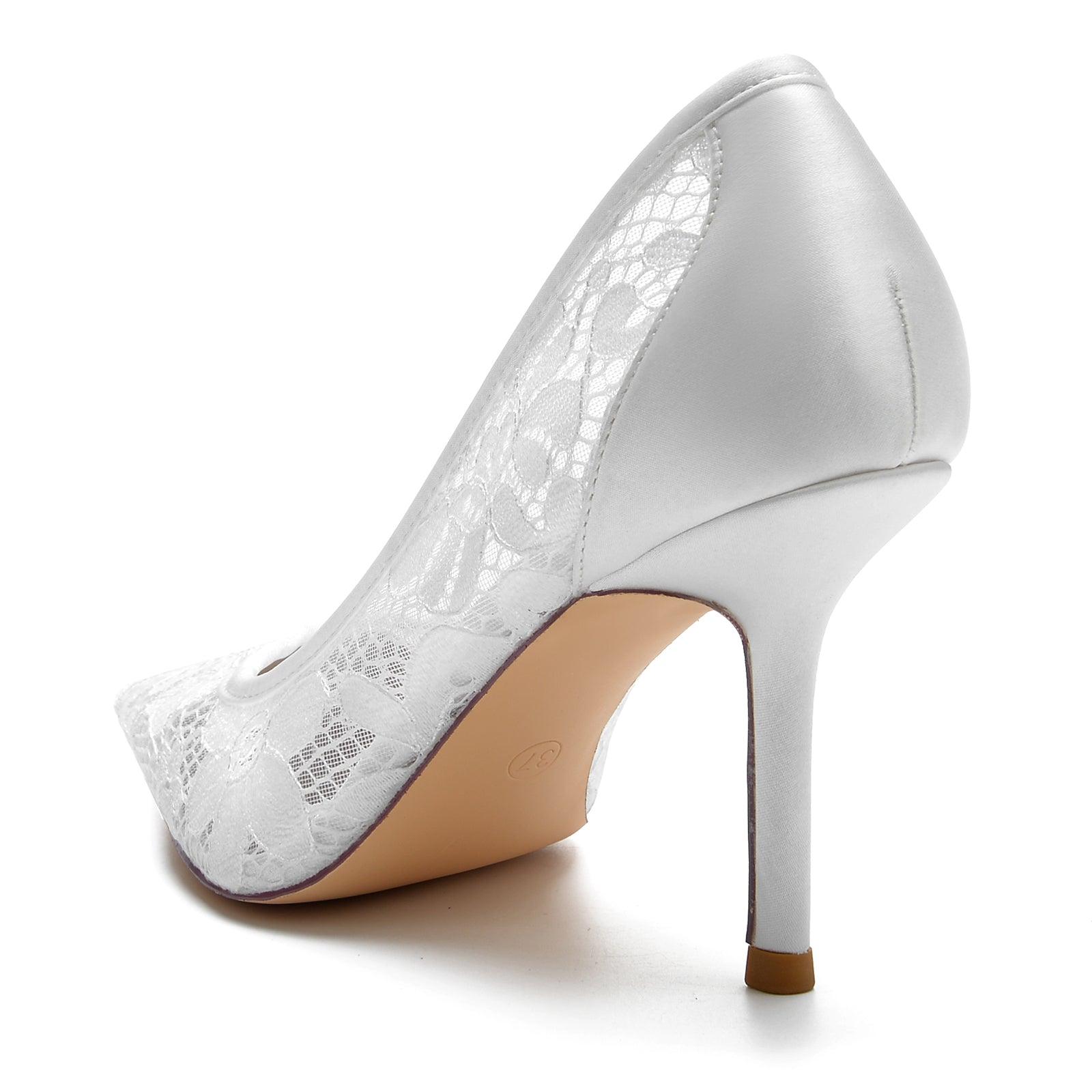 Stiletto Heel 8.5cm Silk-Like Lace Shoes CK0157 - COCOMELODY
