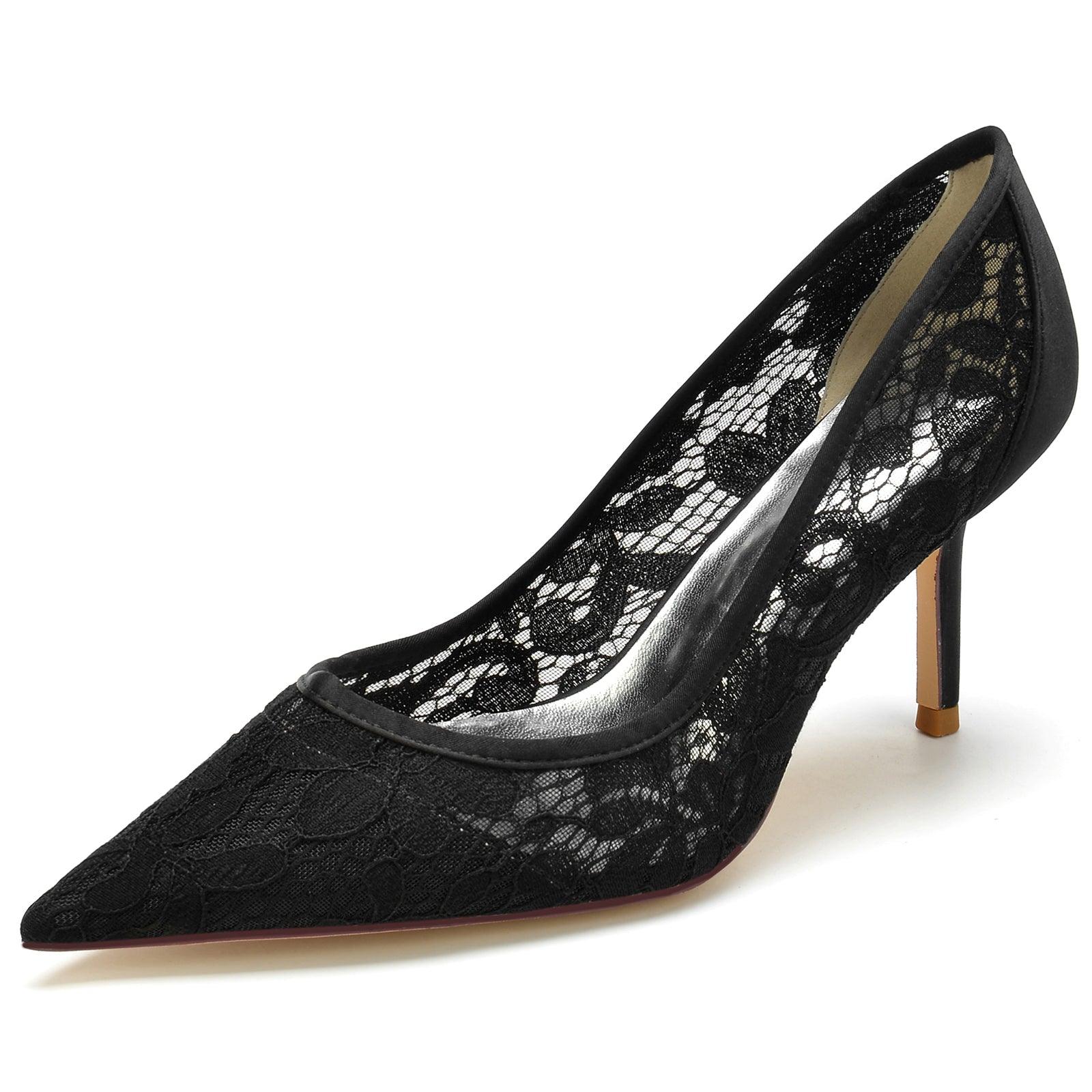 Stiletto Heel 8.5cm Silk-Like Lace Shoes CK0157 - COCOMELODY