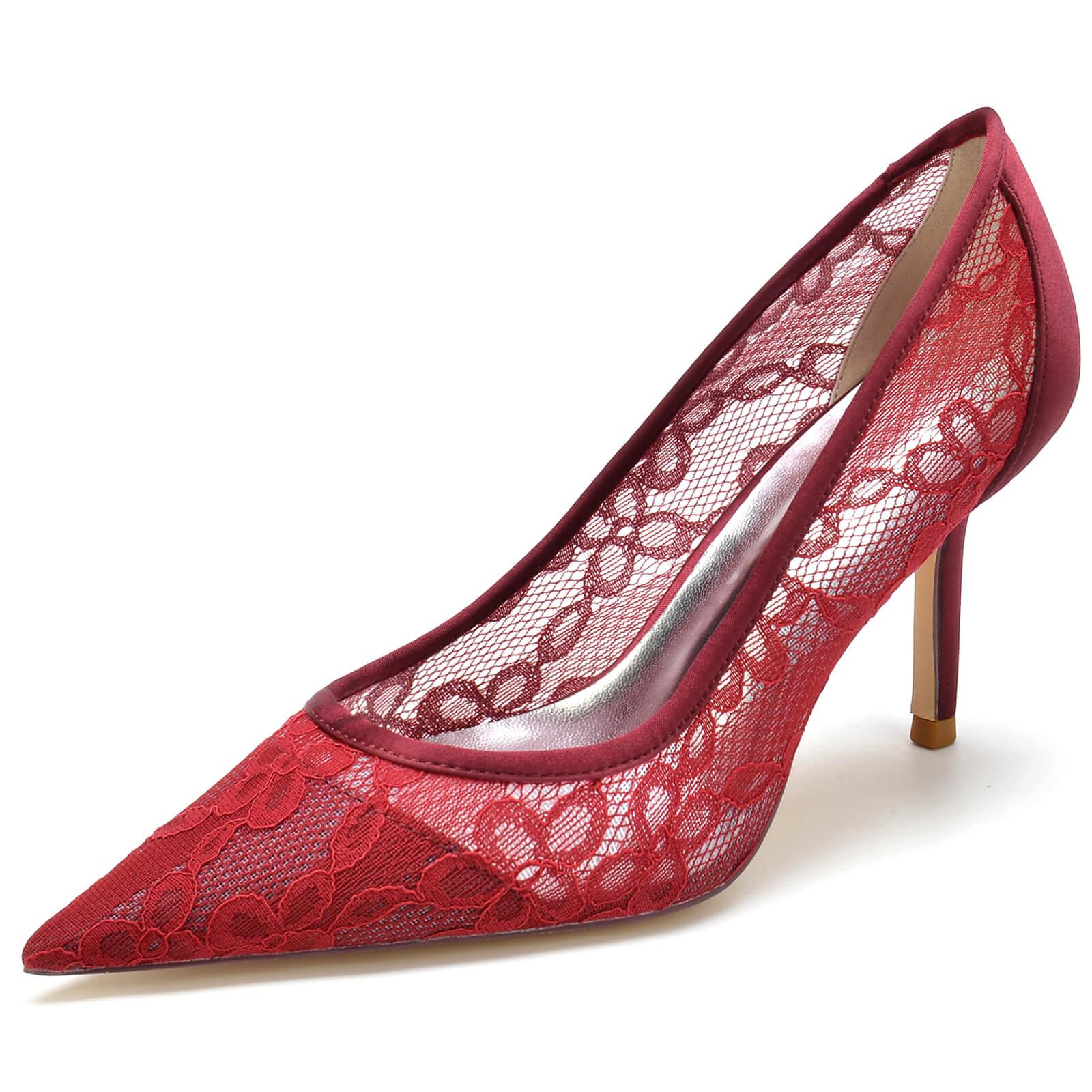 Stiletto Heel 8.5cm Silk-Like Lace Shoes CK0157 - COCOMELODY