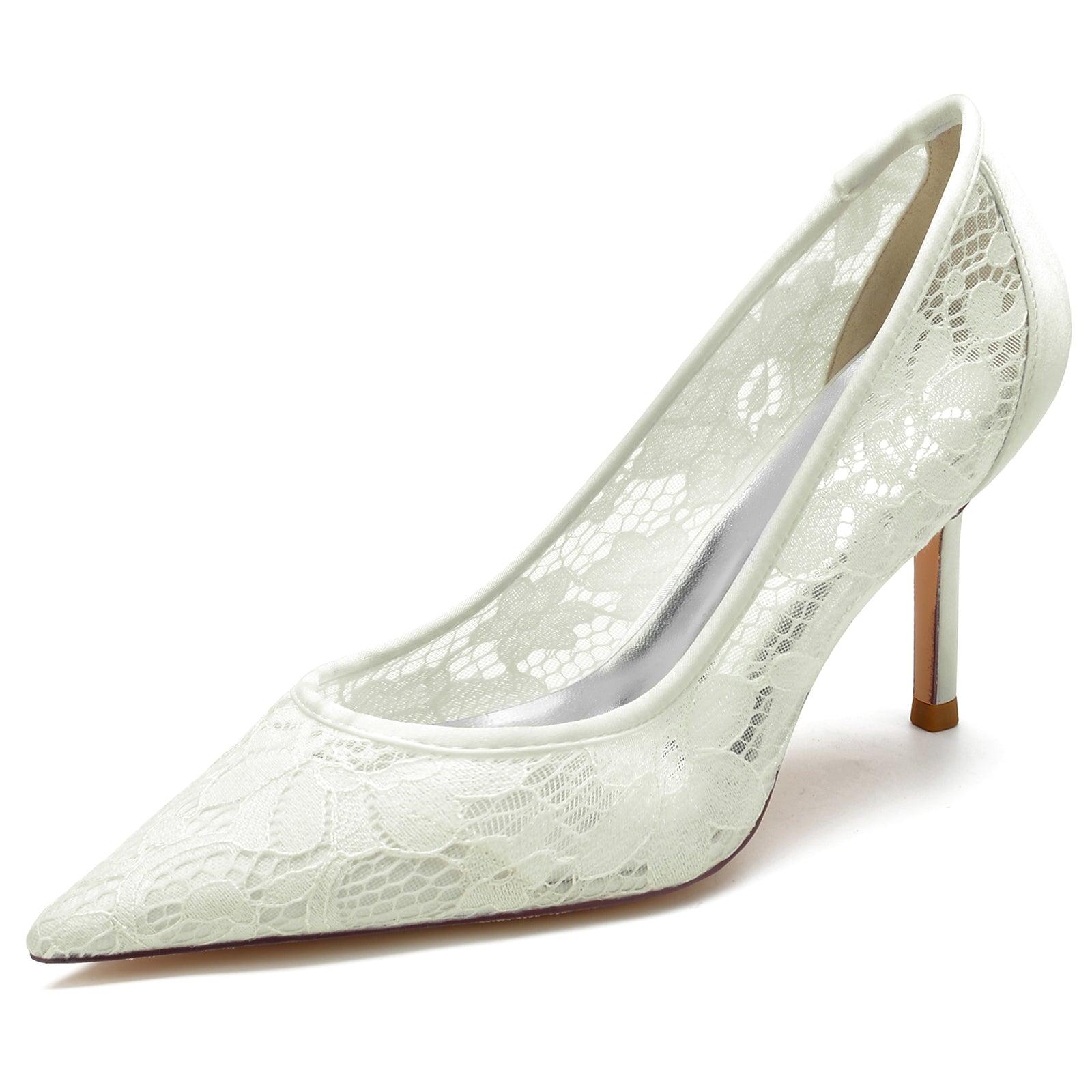 Stiletto Heel 8.5cm Silk-Like Lace Shoes CK0157 - COCOMELODY