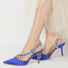 Stiletto Heel 8.5cm Silk-Like Shoes CK0163 - COCOMELODY