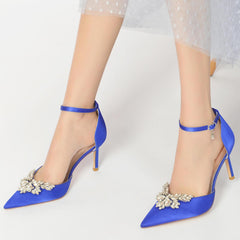 Stiletto Heel 8.5cm Silk-Like Shoes CK0164 - COCOMELODY