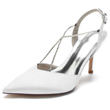 Stiletto Heel 8.5cm Silk-Like Shoes CK0167 - COCOMELODY