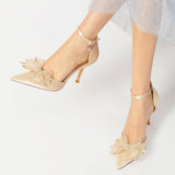 Stiletto Heel 8.5cm Silk-Like Shoes CK0170 - COCOMELODY