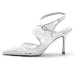 Stiletto Heel 8.5cm Silk-Like Lace Shoes CK0171 - COCOMELODY