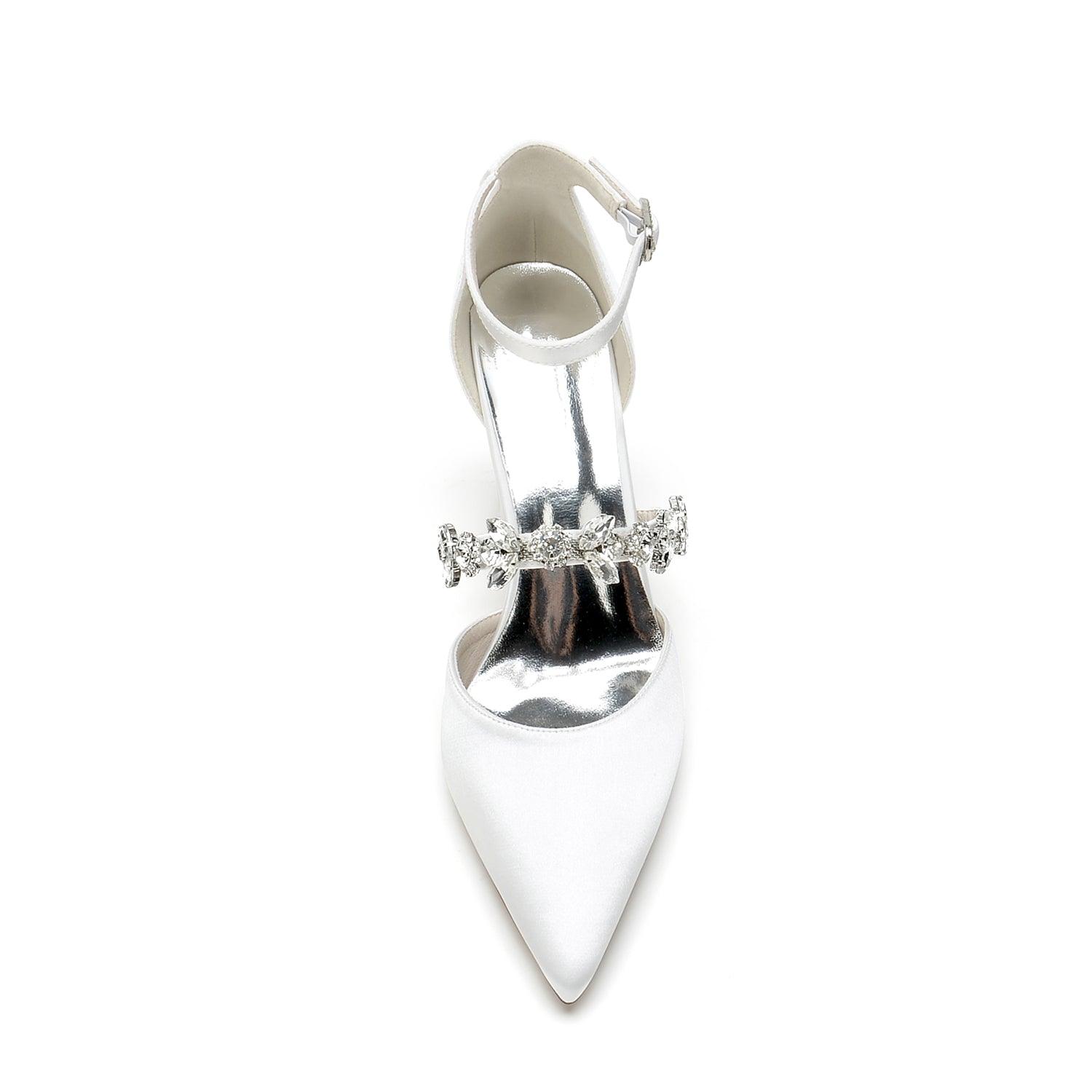 Chunky Heel 8.5cm Silk-Like Shoes CK0187 - COCOMELODY