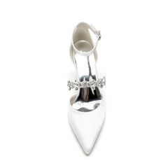 Chunky Heel 8.5cm Silk-Like Shoes CK0187 - COCOMELODY