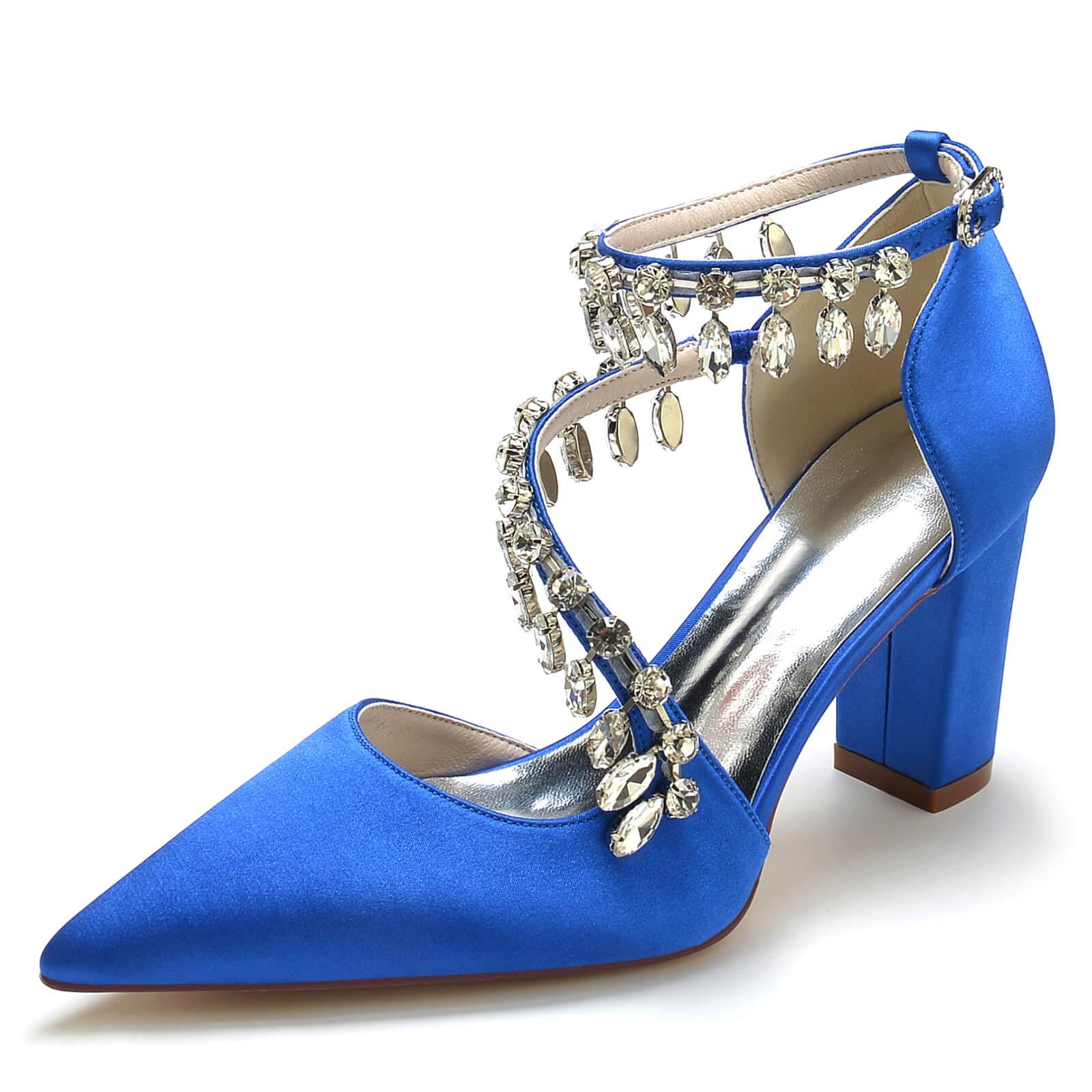 Chunky Heel 8.5cm Silk-Like Shoes CK0195 - COCOMELODY