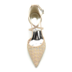 Chunky Heel 8.5cm Tulle Shoes CK0199 - COCOMELODY