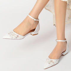 Flat Heel 2.5cm Lace Shoes CK0254 - COCOMELODY