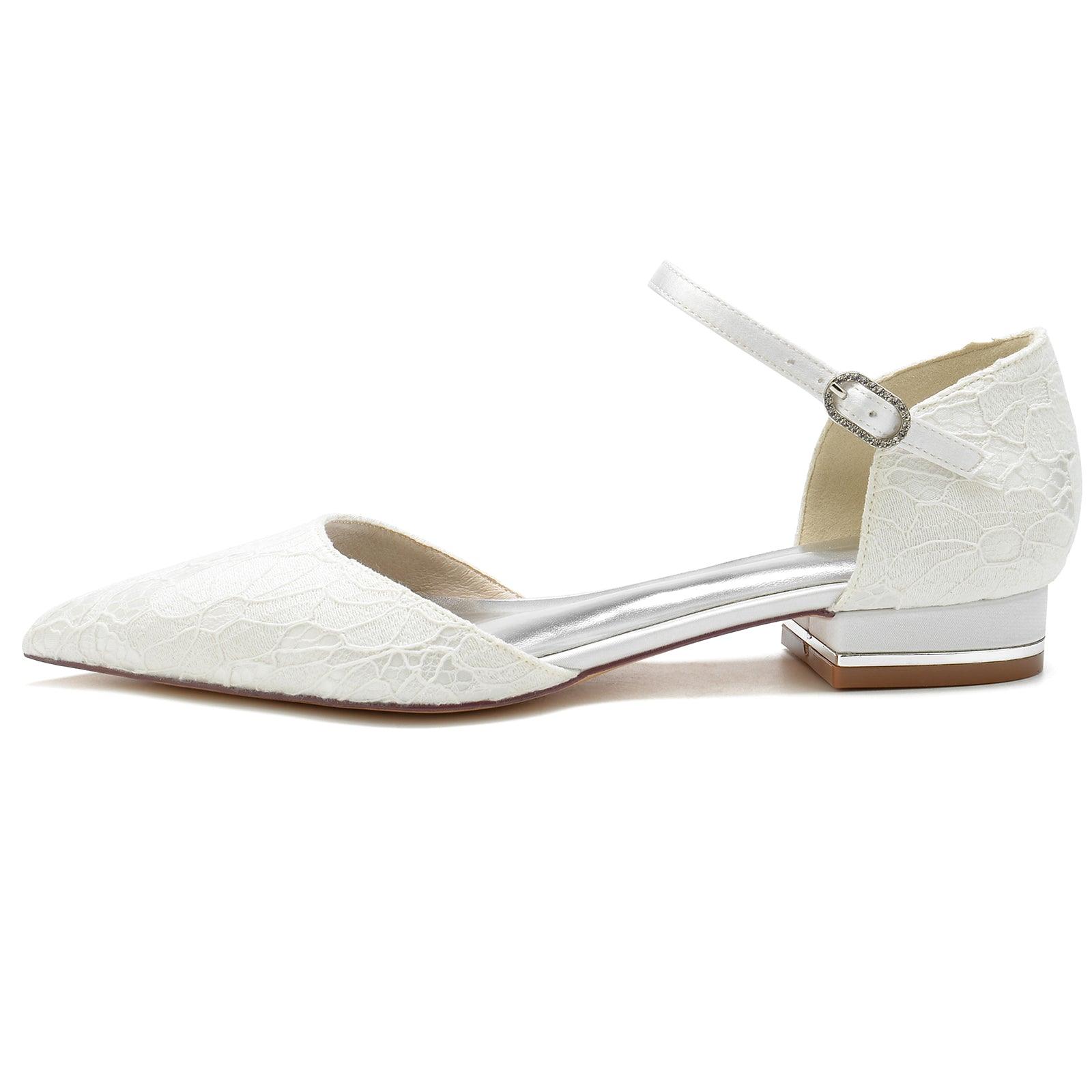 Flat Heel 2.5cm Silk-Like Lace Shoes CK0265 - COCOMELODY