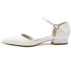 Flat Heel 2.5cm Silk-Like Lace Shoes CK0265 - COCOMELODY