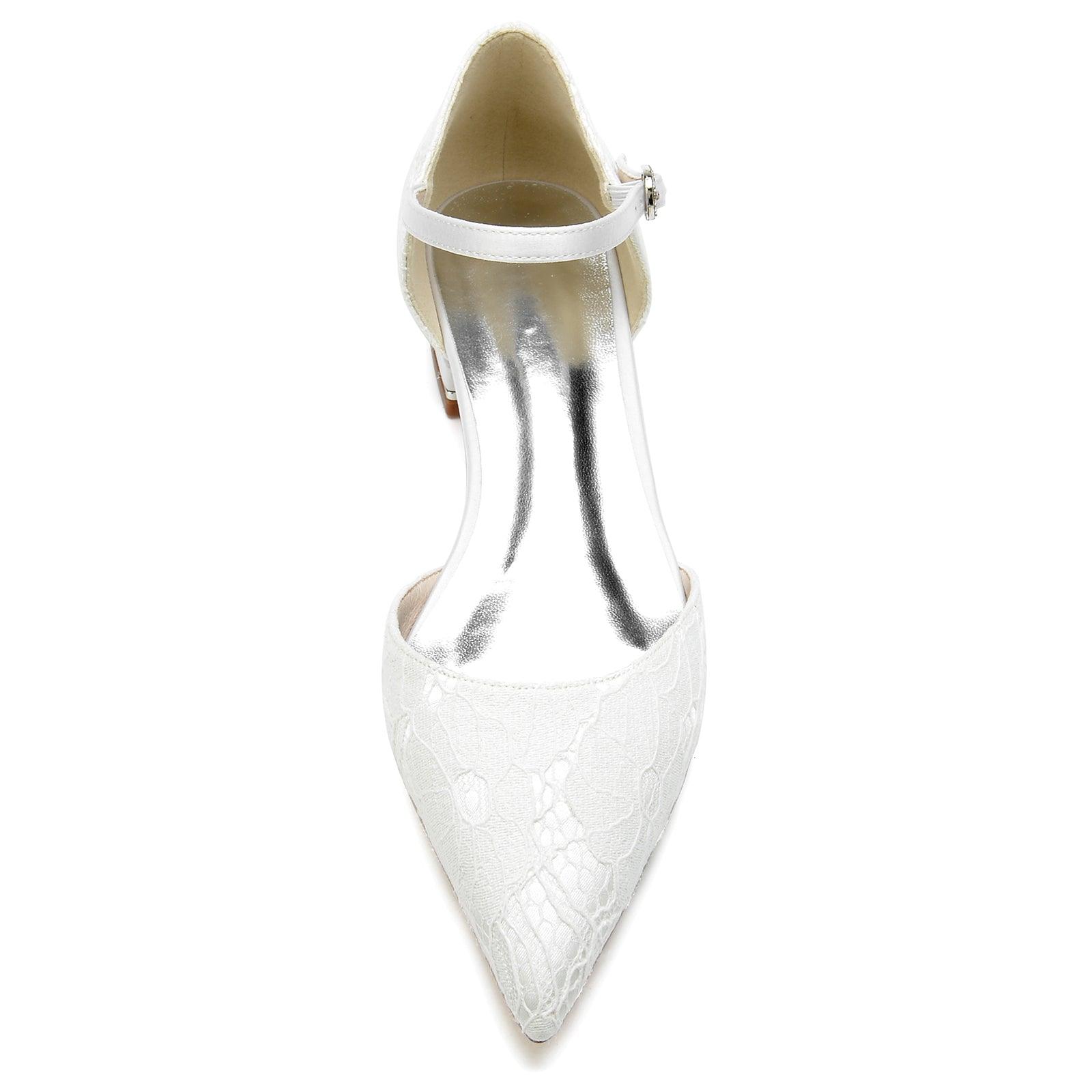 Flat Heel 2.5cm Silk-Like Lace Shoes CK0265 - COCOMELODY