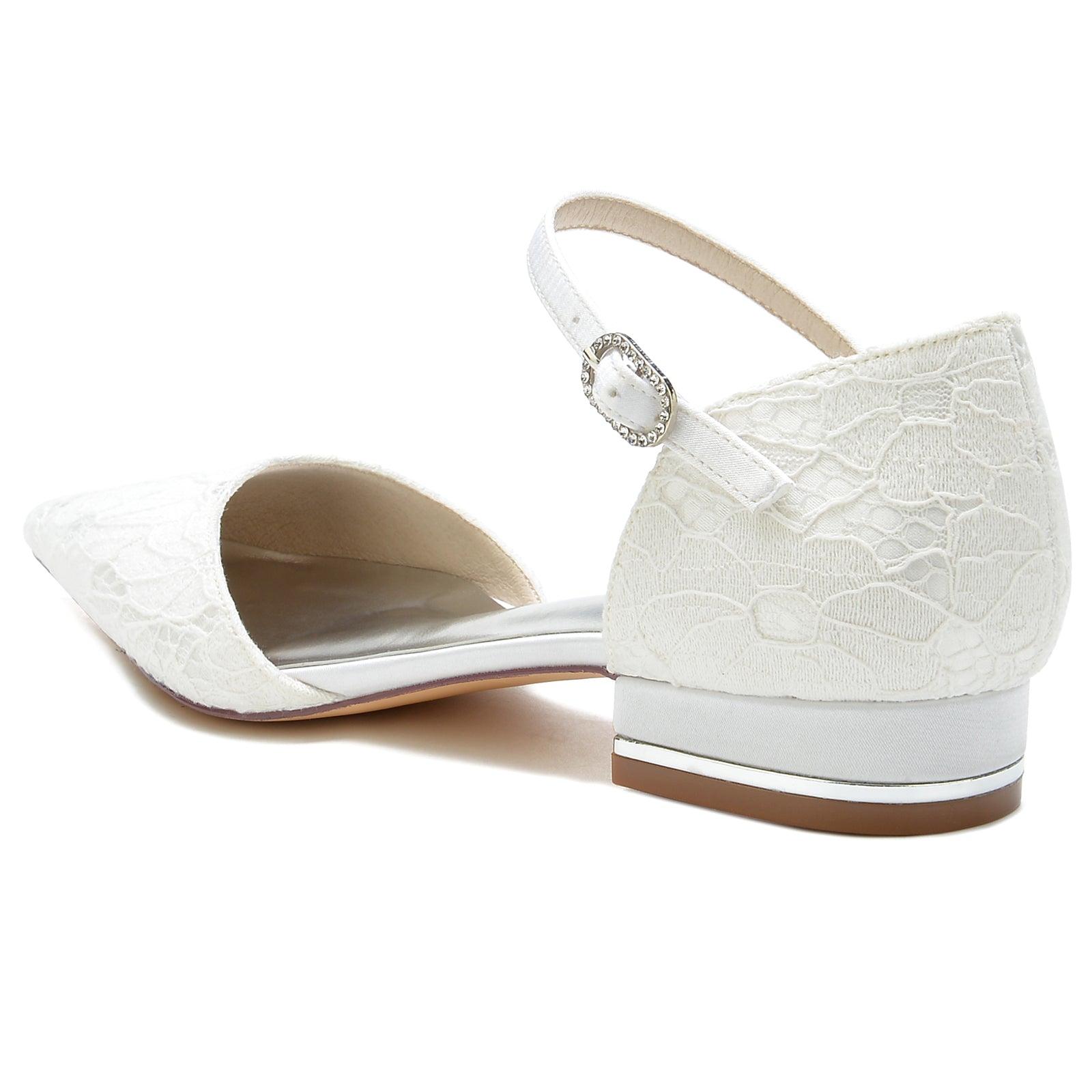 Flat Heel 2.5cm Silk-Like Lace Shoes CK0265 - COCOMELODY