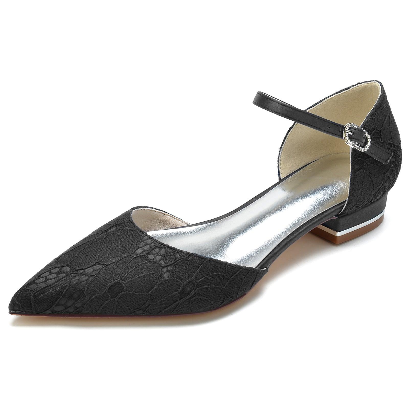 Flat Heel 2.5cm Silk-Like Lace Shoes CK0265 - COCOMELODY