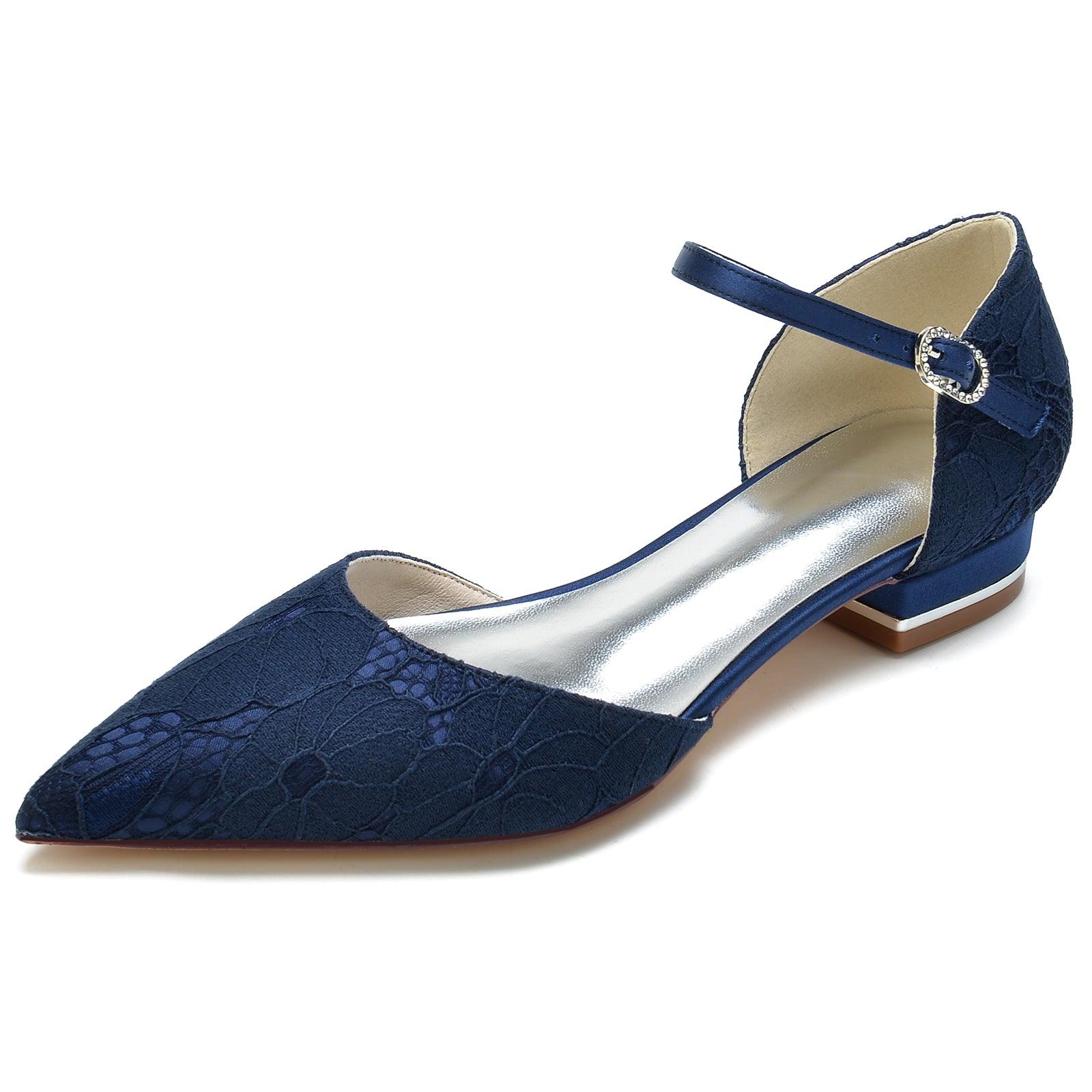Flat Heel 2.5cm Silk-Like Lace Shoes CK0265 - COCOMELODY