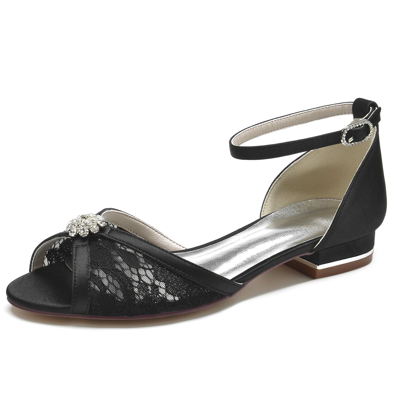 Flat Heel 2.5cm Silk-Like Lace Shoes CK0282 - COCOMELODY