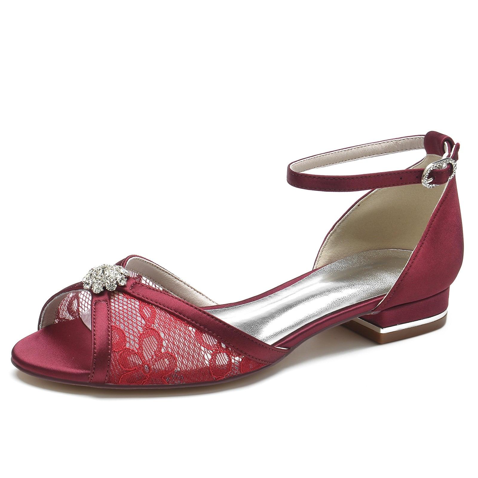 Flat Heel 2.5cm Silk-Like Lace Shoes CK0282 - COCOMELODY